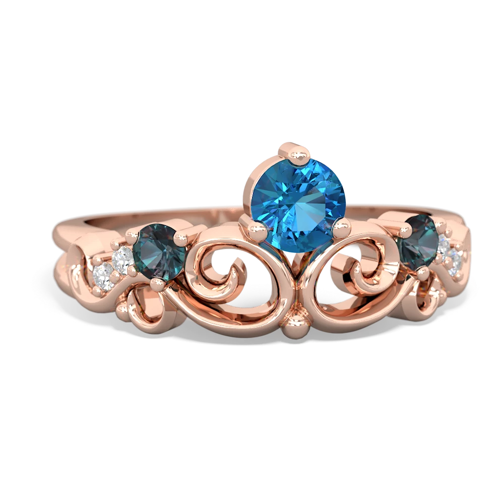 London Topaz Crown Keepsake 14K Rose Gold ring R5740