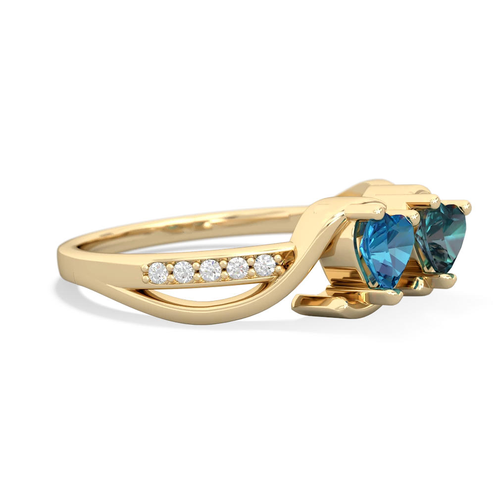 London Topaz Side By Side 14K Yellow Gold ring R3090