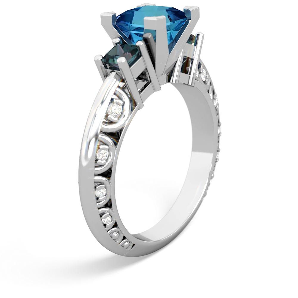 London Topaz Eternal Embrace Engagement 14K White Gold ring C2001