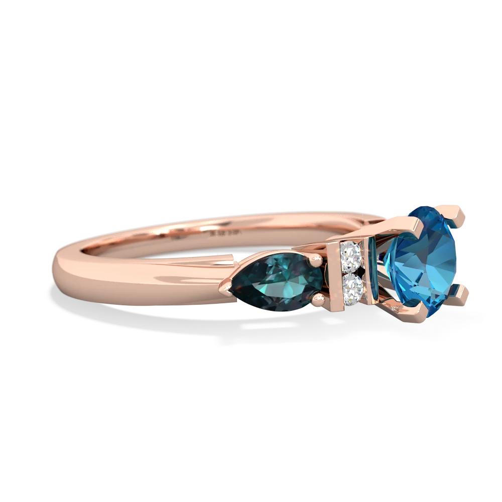 London Topaz 6Mm Round Eternal Embrace Engagement 14K Rose Gold ring R2005