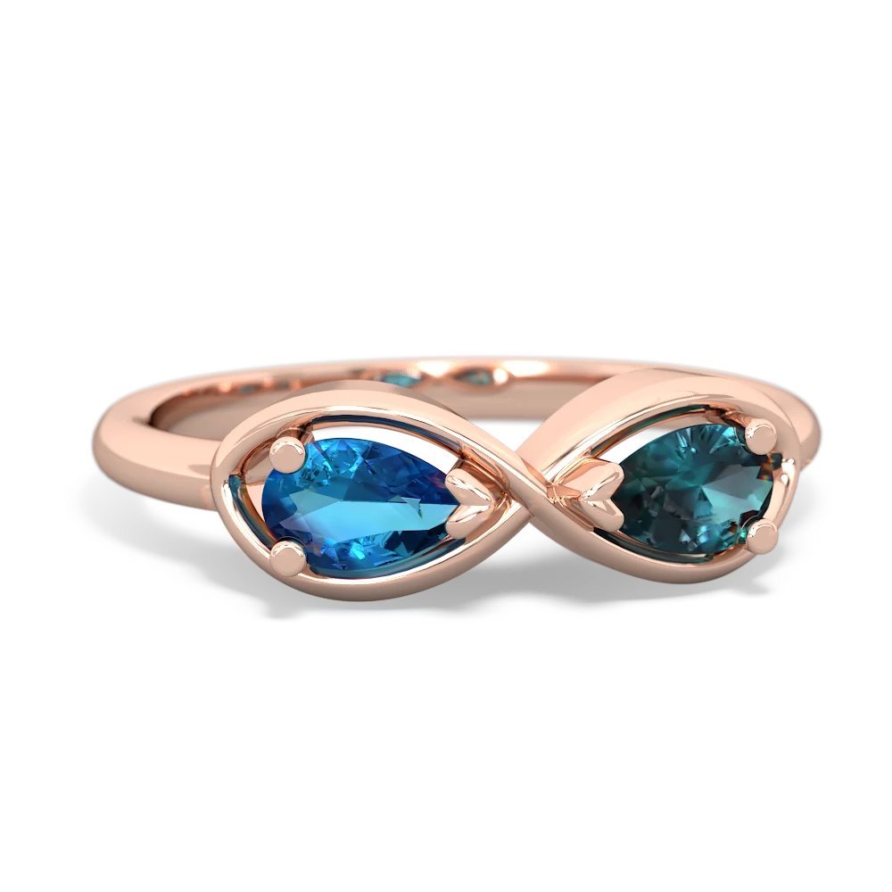 London Topaz Infinity 14K Rose Gold ring R5050