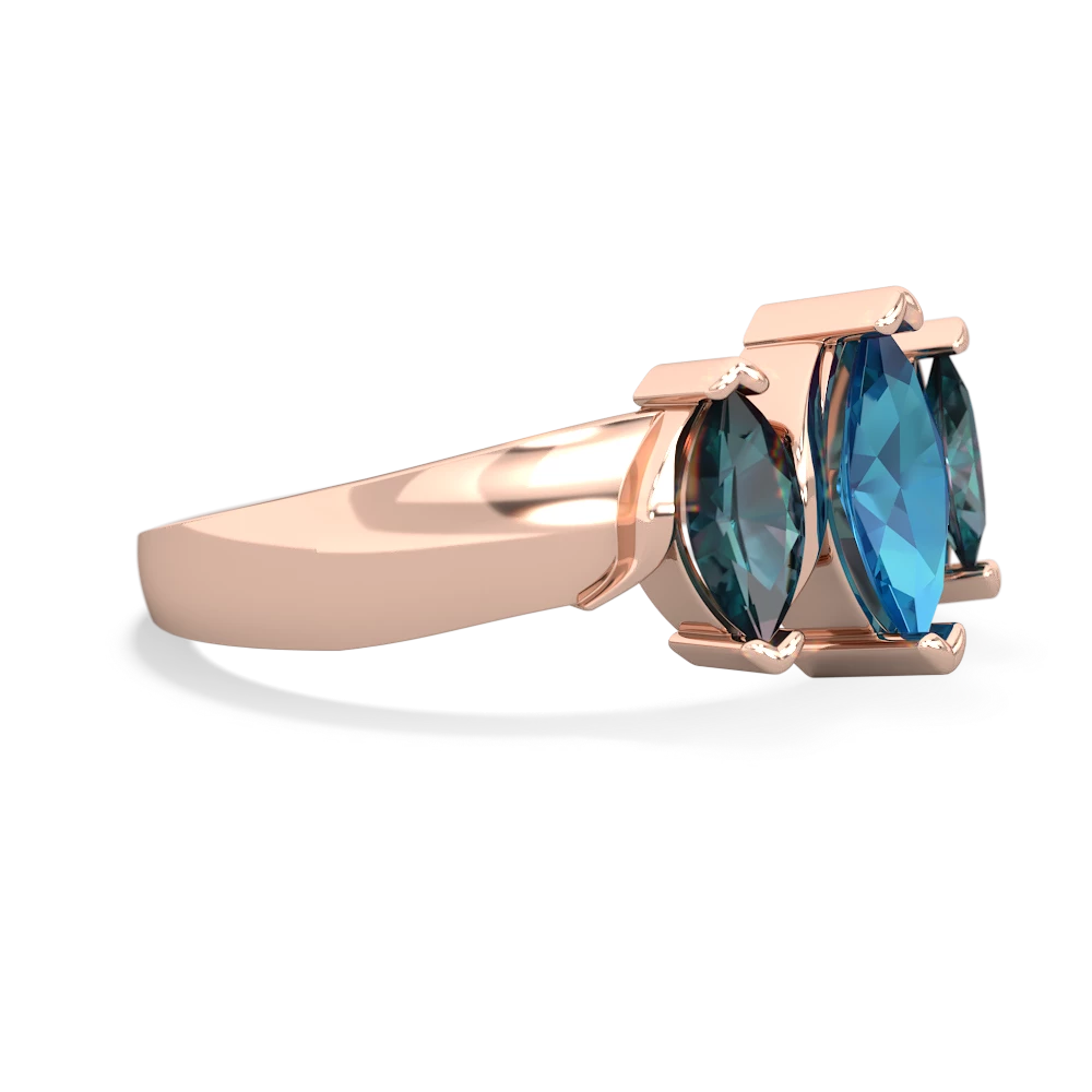 London Topaz Three Peeks 14K Rose Gold ring R2433