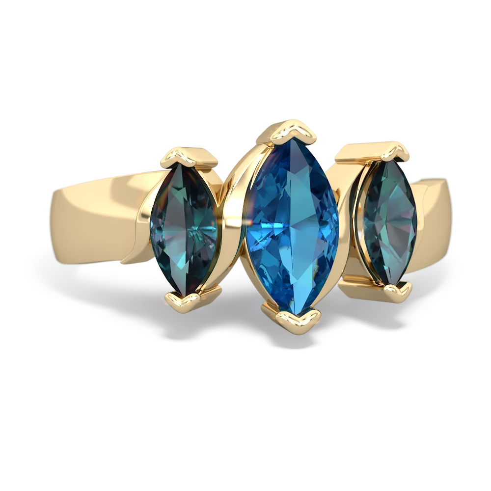 London Topaz Three Peeks 14K Yellow Gold ring R2433