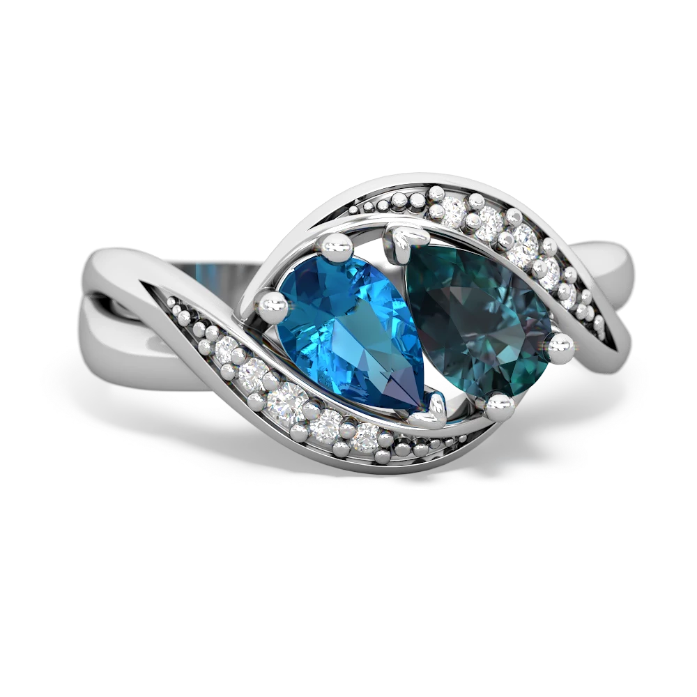 London Topaz Summer Winds 14K White Gold ring R5342