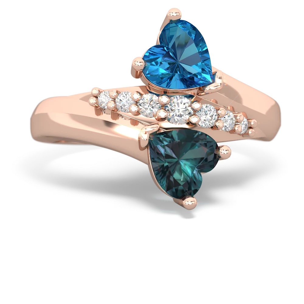 London Topaz Heart To Heart 14K Rose Gold ring R2064