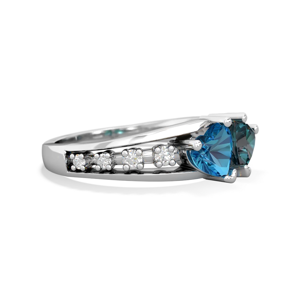 London Topaz Heart To Heart 14K White Gold ring R3342