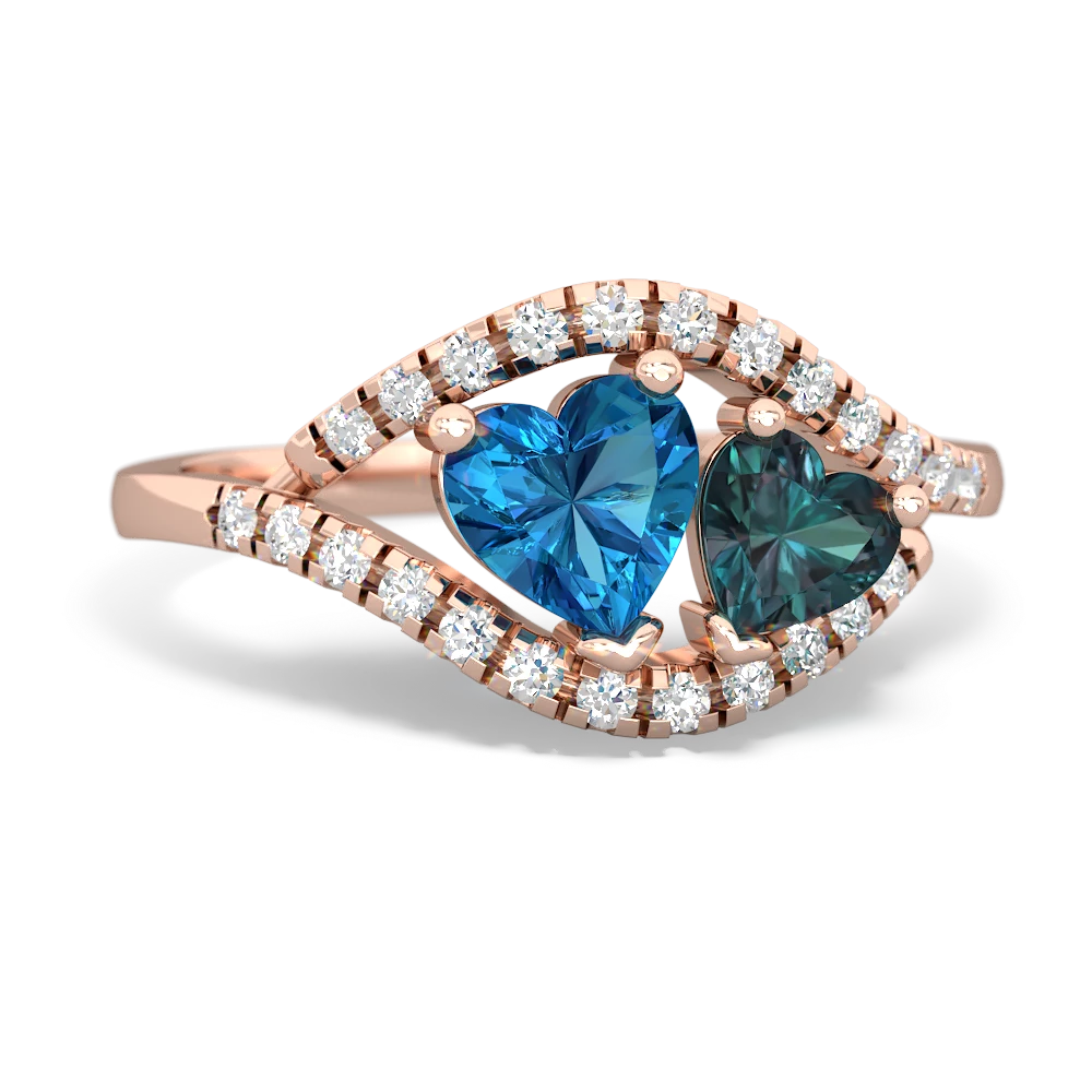 London Topaz Mother And Child 14K Rose Gold ring R3010