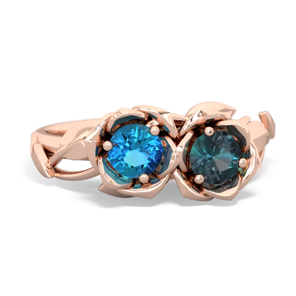 London Topaz Rose Garden 14K Rose Gold ring R5510