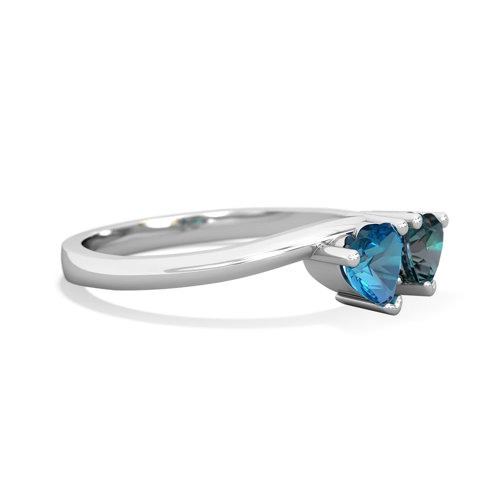 London Topaz Sweethearts 14K White Gold ring R5260