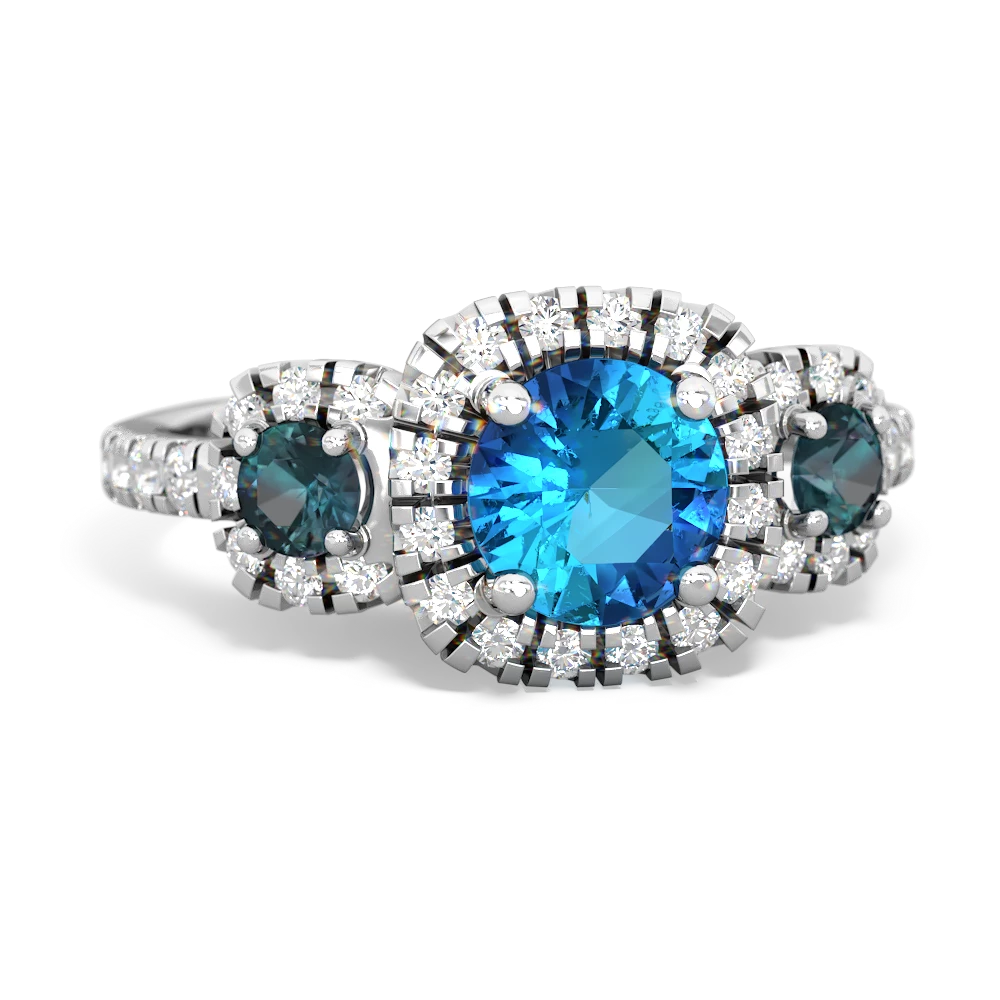 London Topaz Regal Halo 14K White Gold ring R5350