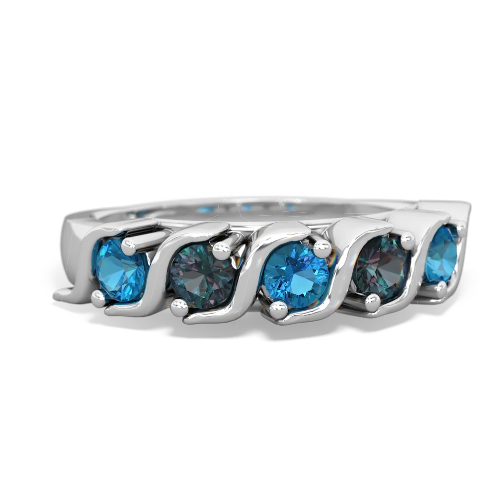 London Topaz Anniversary Band 14K White Gold ring R2089