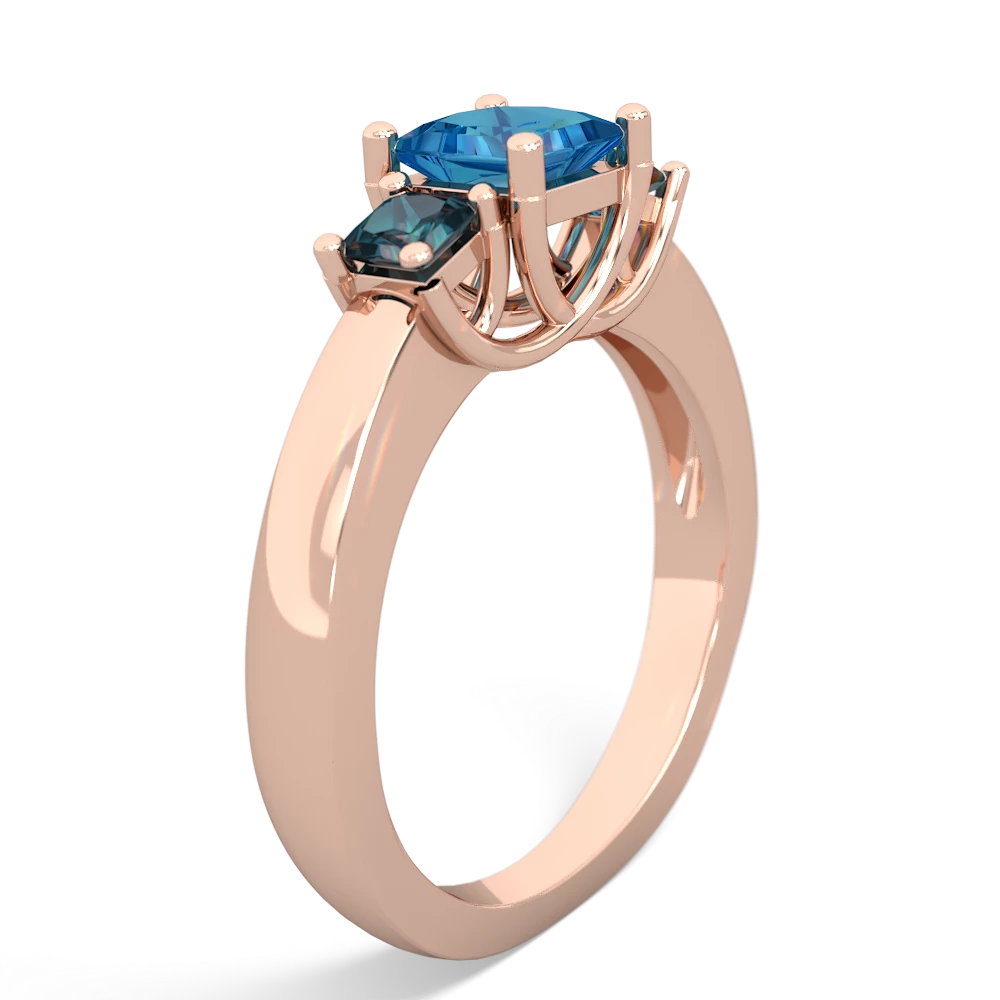 London Topaz Three Stone Trellis 14K Rose Gold ring R4015