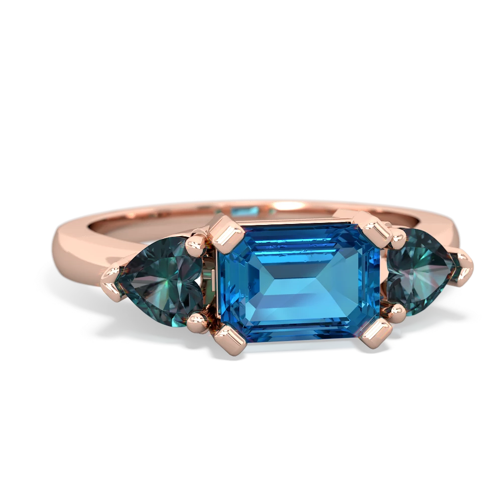 London Topaz Three Stone 14K Rose Gold ring R5235