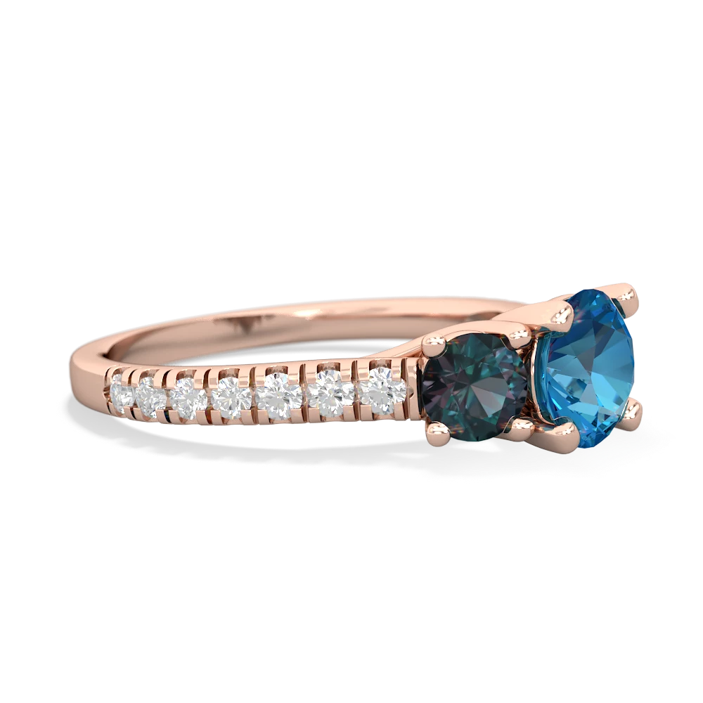 London Topaz Pave Trellis 14K Rose Gold ring R5500