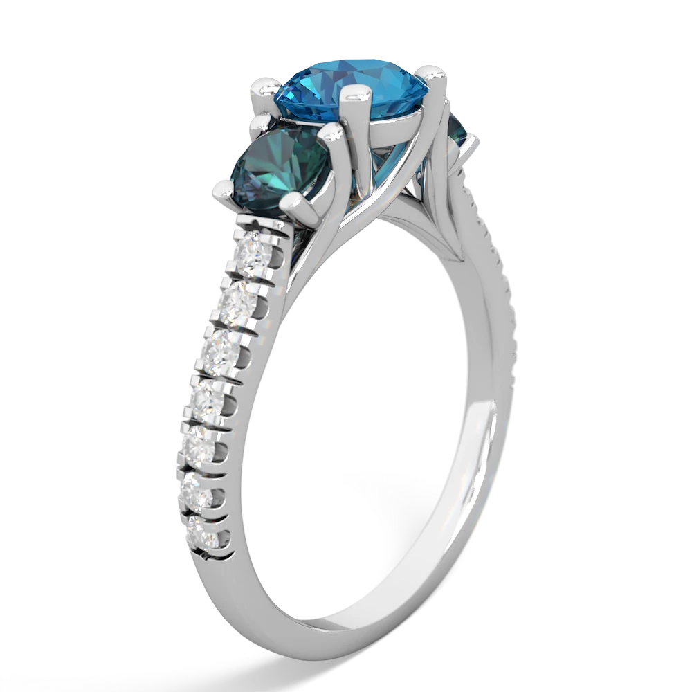 London Topaz Pave Trellis 14K White Gold ring R5500