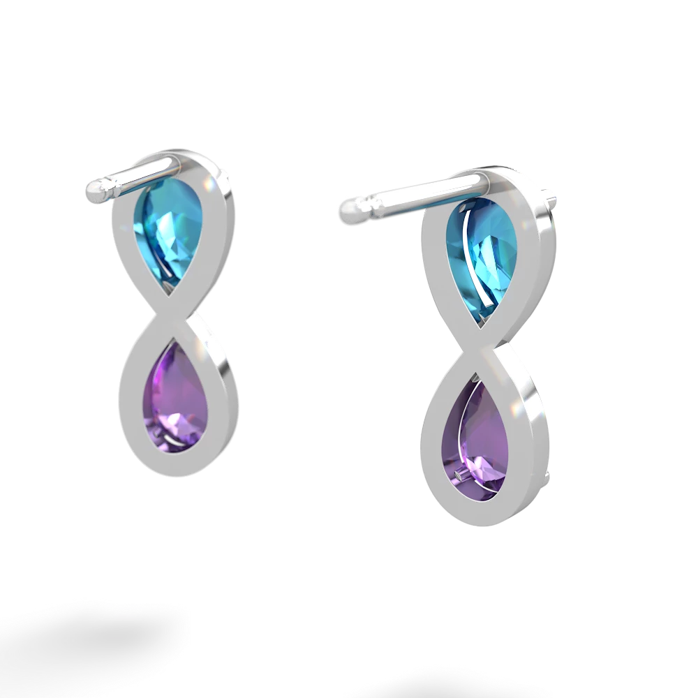 London Topaz Infinity 14K White Gold earrings E5050