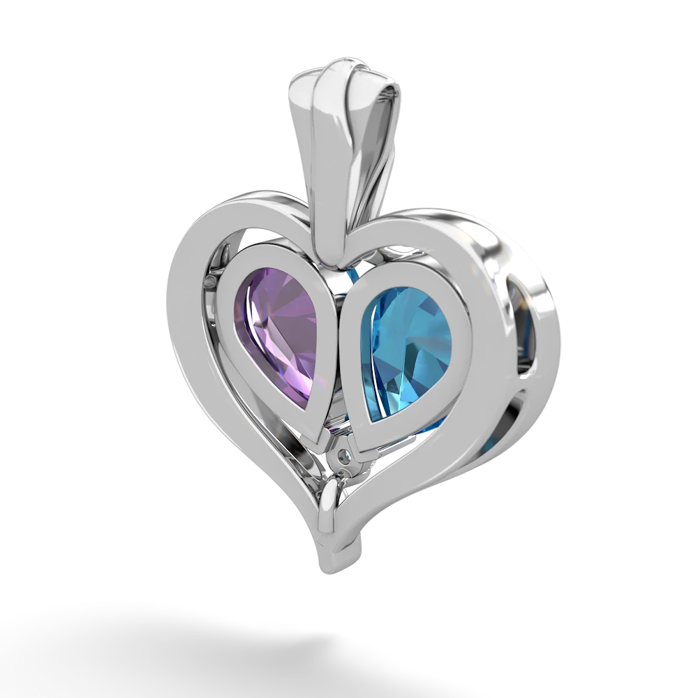 London Topaz Two Become One 14K White Gold pendant P5330