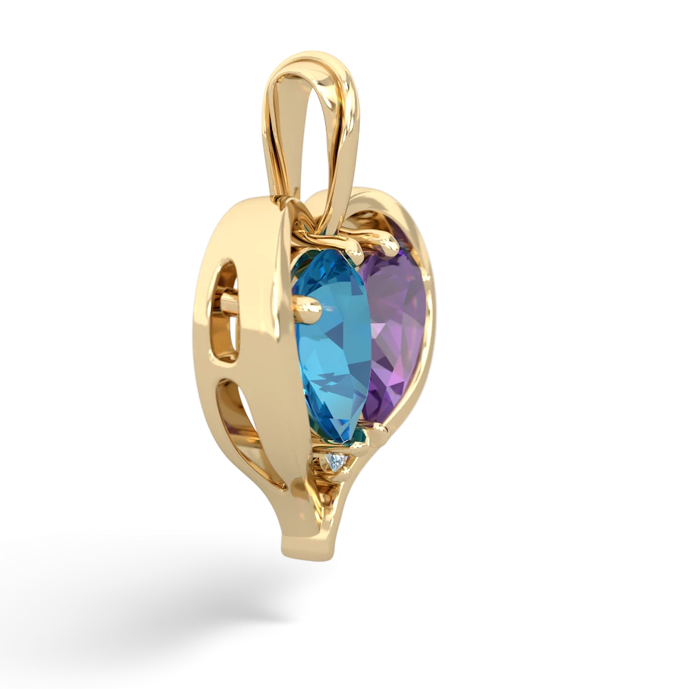 London Topaz Two Become One 14K Yellow Gold pendant P5330