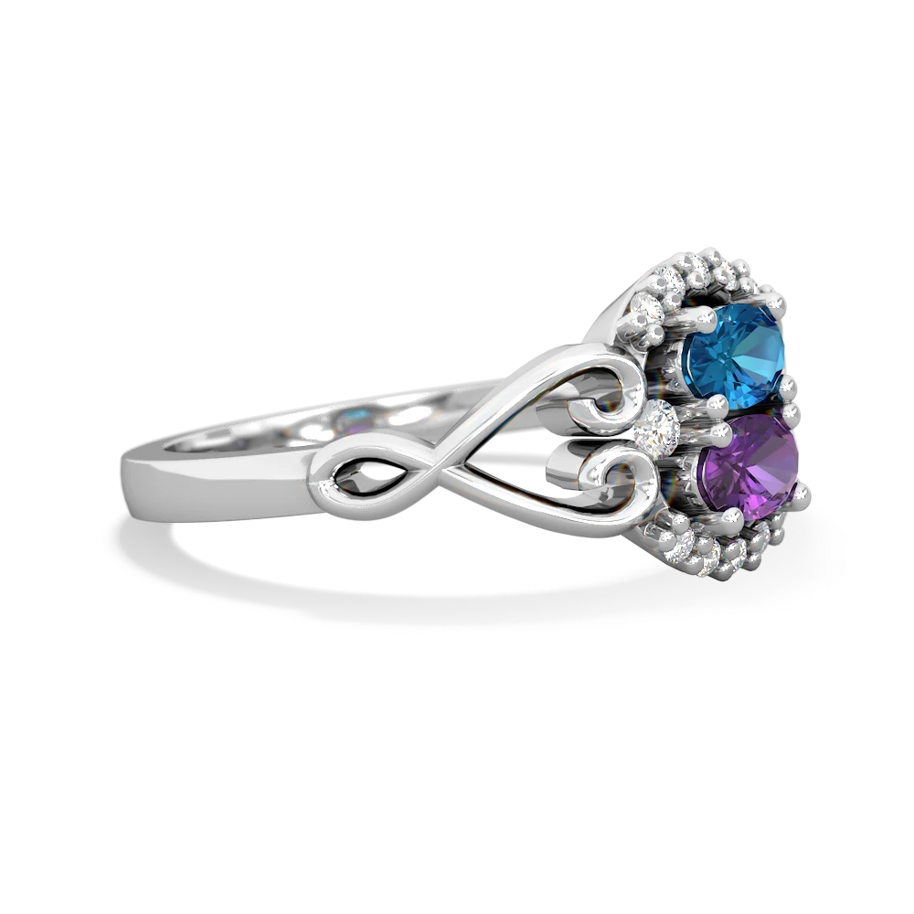 London Topaz Love Nest 14K White Gold ring R5860