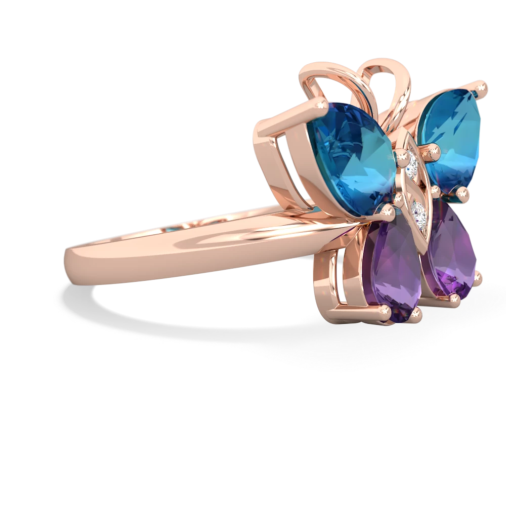 London Topaz Butterfly 14K Rose Gold ring R2215