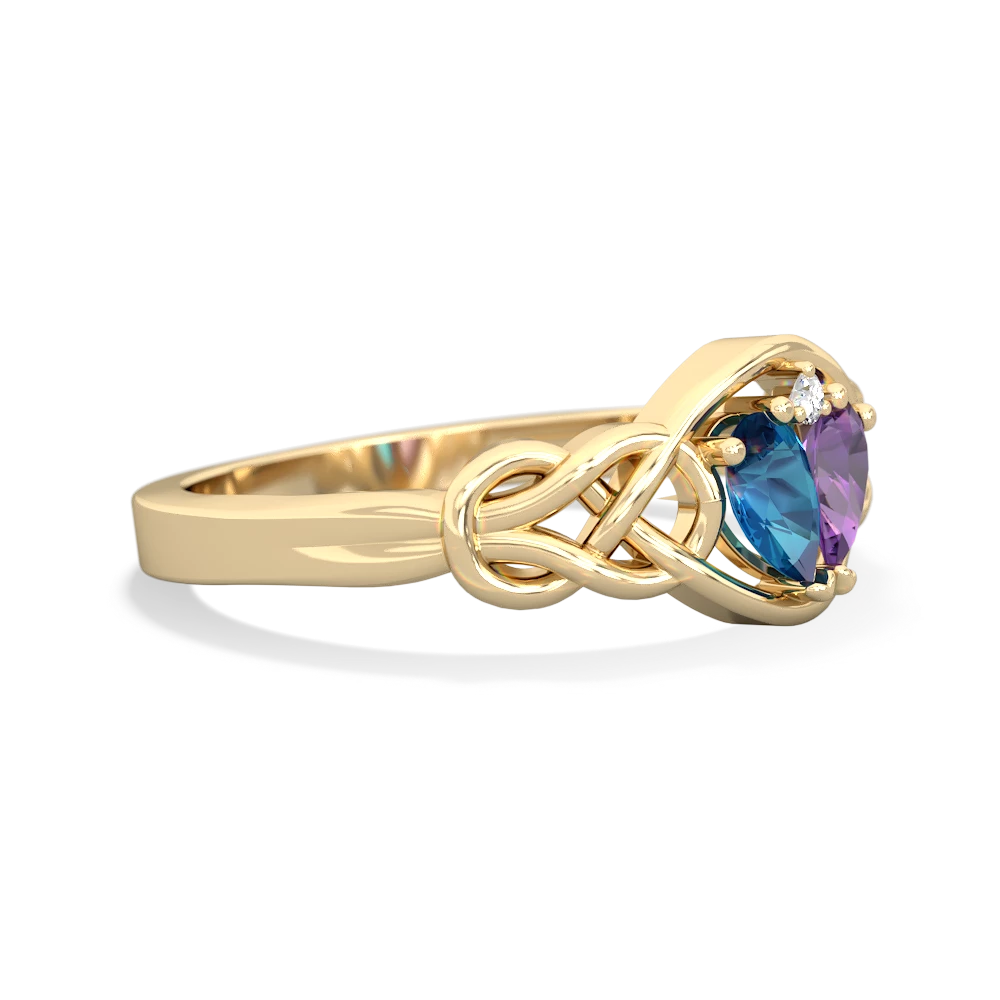 London Topaz Celtic Love Knot 14K Yellow Gold ring R5420