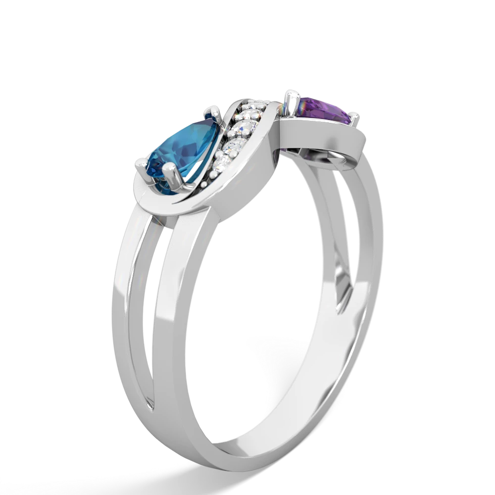 London Topaz Diamond Infinity 14K White Gold ring R5390