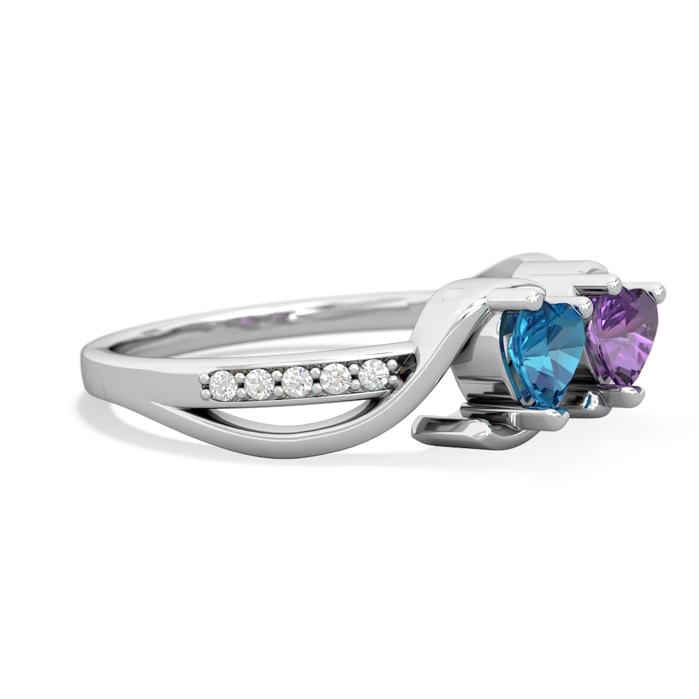 London Topaz Side By Side 14K White Gold ring R3090