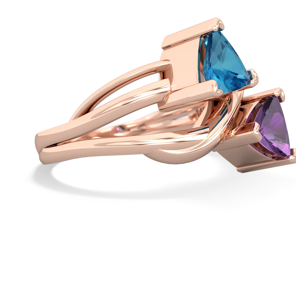 London Topaz Split Band Swirl 14K Rose Gold ring R2341