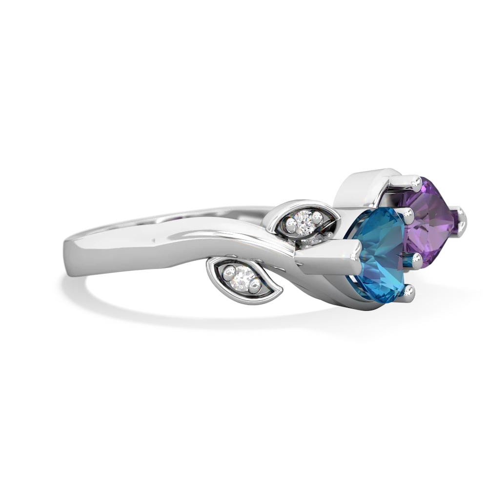 London Topaz Floral Elegance 14K White Gold ring R5790