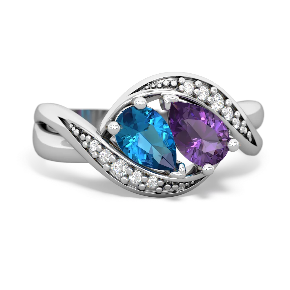 London Topaz Summer Winds 14K White Gold ring R5342