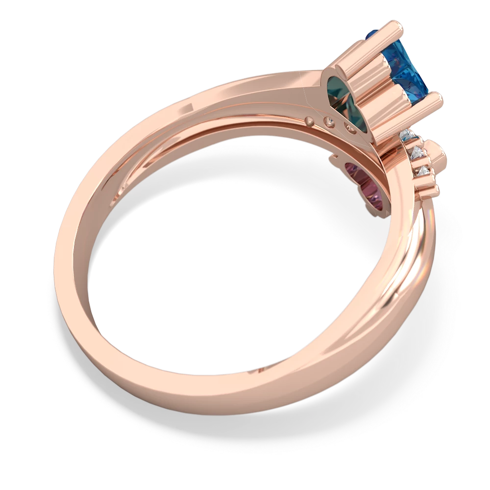 London Topaz Heart To Heart 14K Rose Gold ring R2064