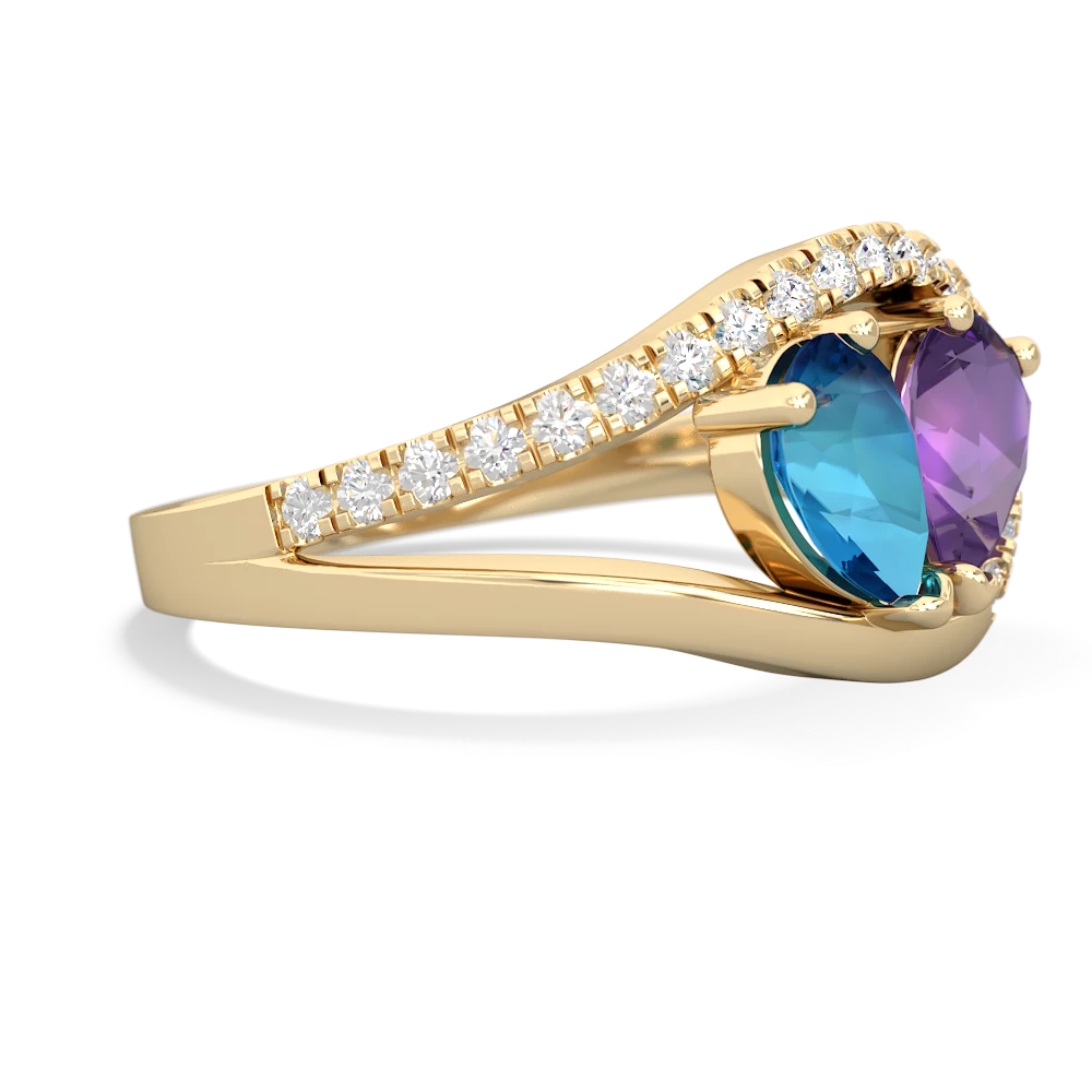 London Topaz Nestled Heart Keepsake 14K Yellow Gold ring R5650