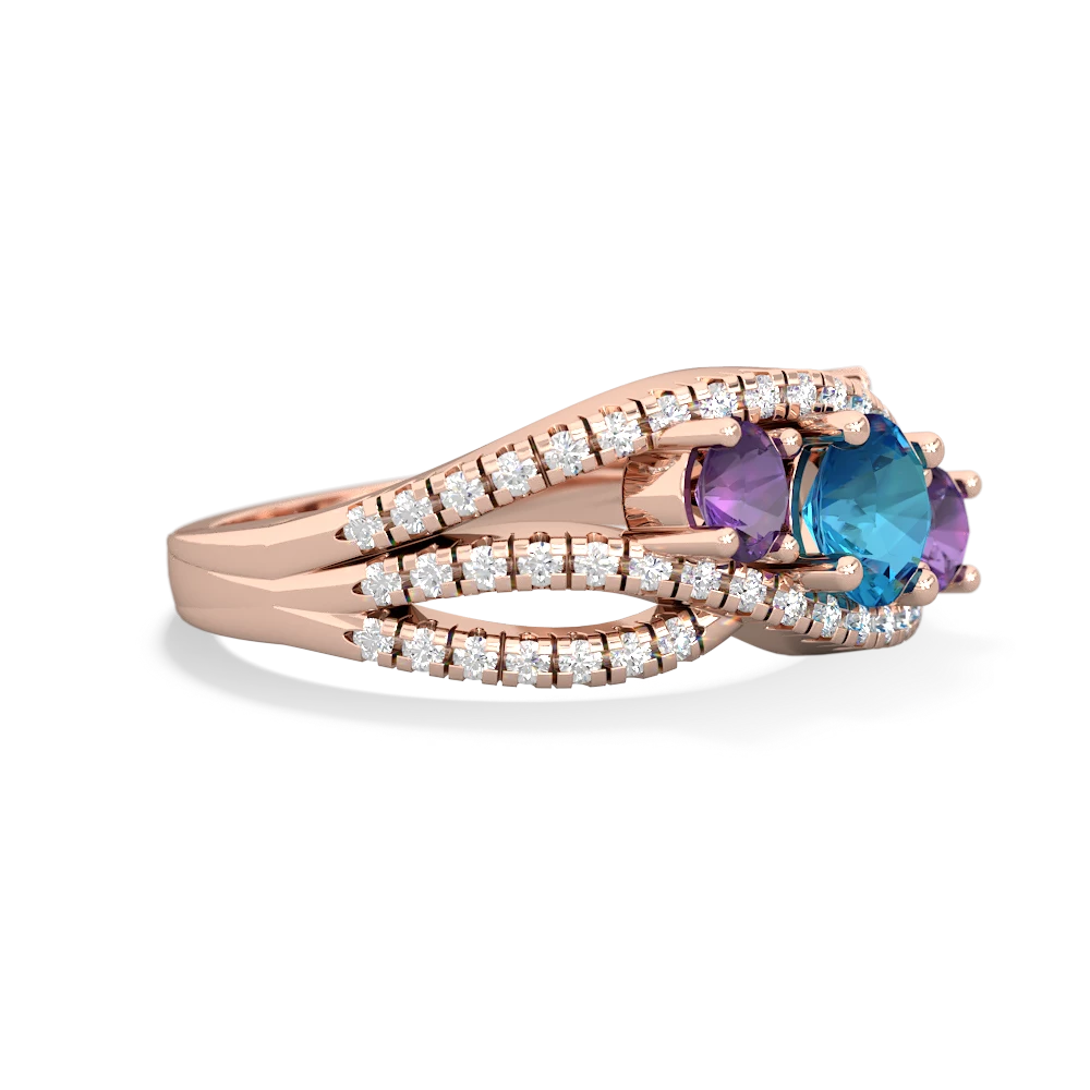 London Topaz Three Stone Aurora 14K Rose Gold ring R3080