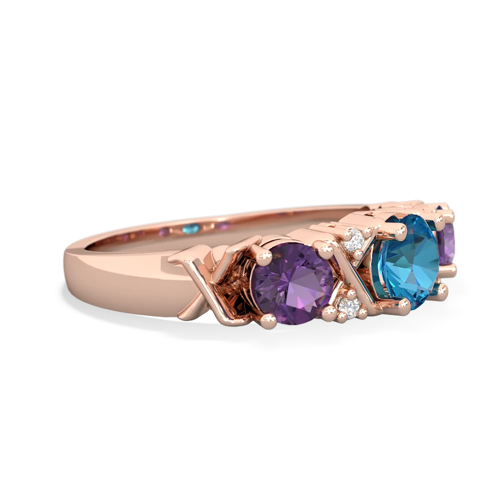 London Topaz Hugs And Kisses 14K Rose Gold ring R5016