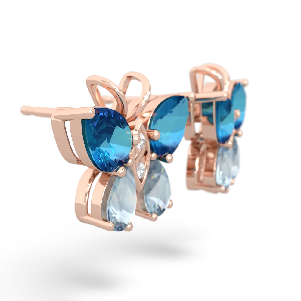 London Topaz Butterfly 14K Rose Gold earrings E2215