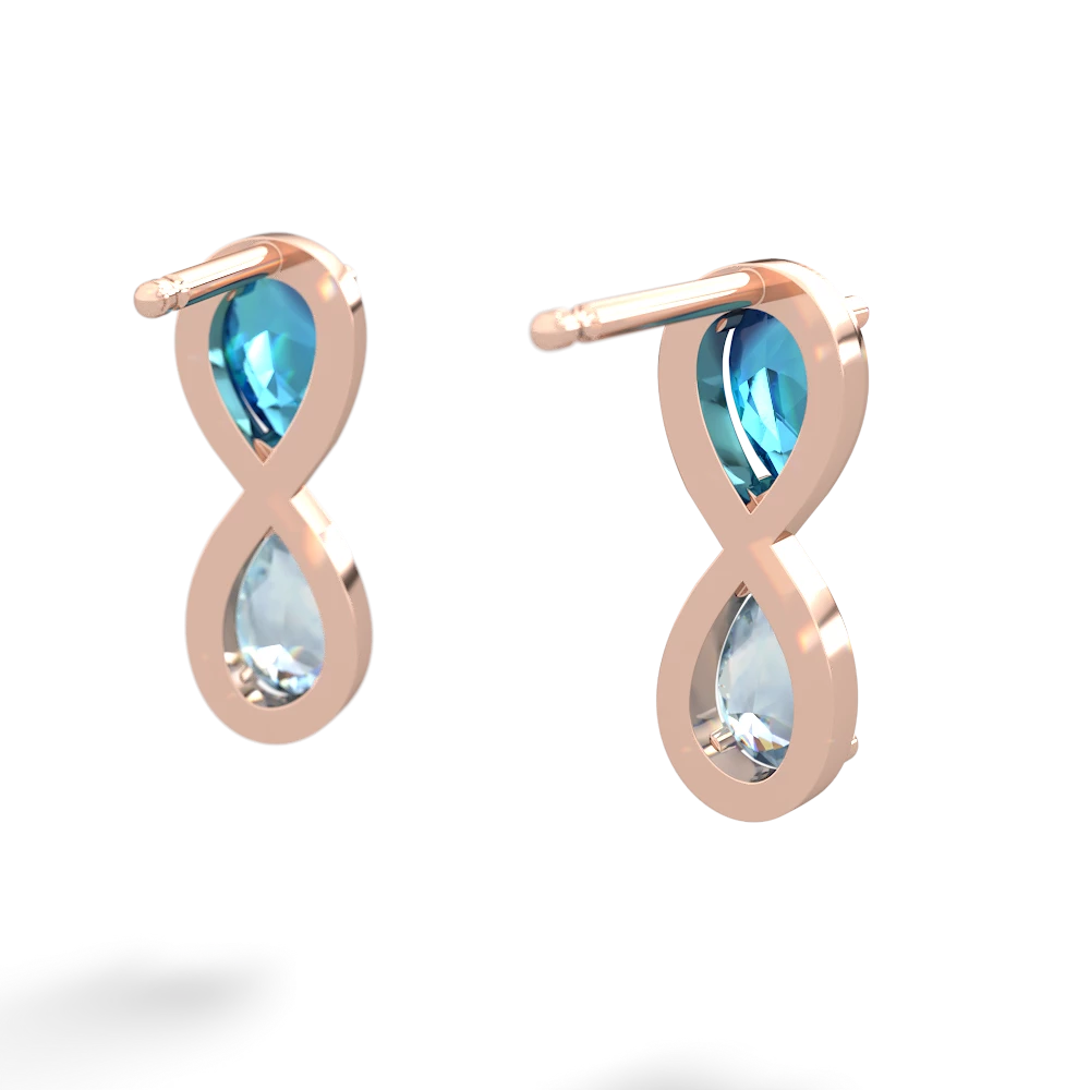 London Topaz Infinity 14K Rose Gold earrings E5050