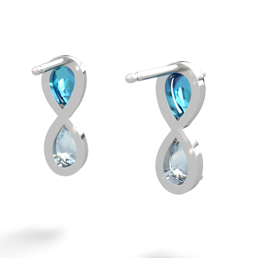 London Topaz Infinity 14K White Gold earrings E5050