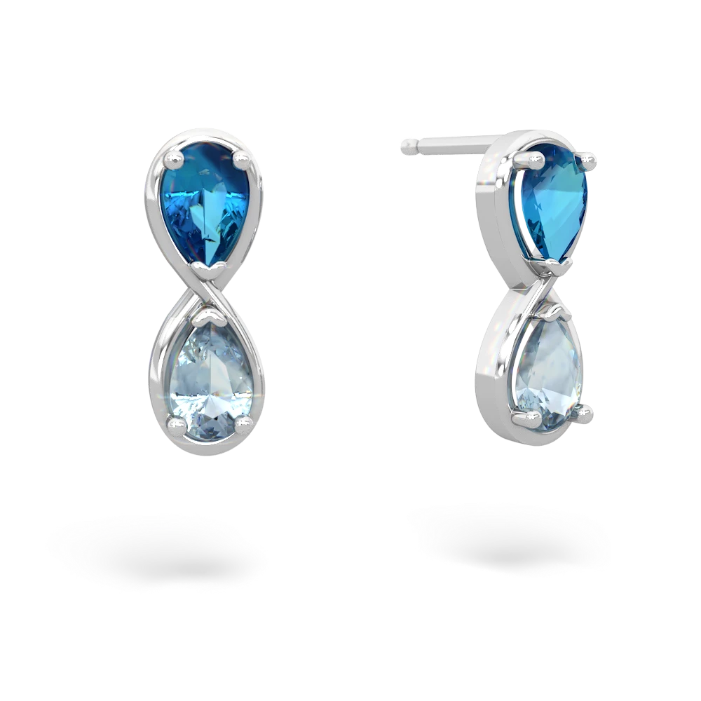 London Topaz Infinity 14K White Gold earrings E5050