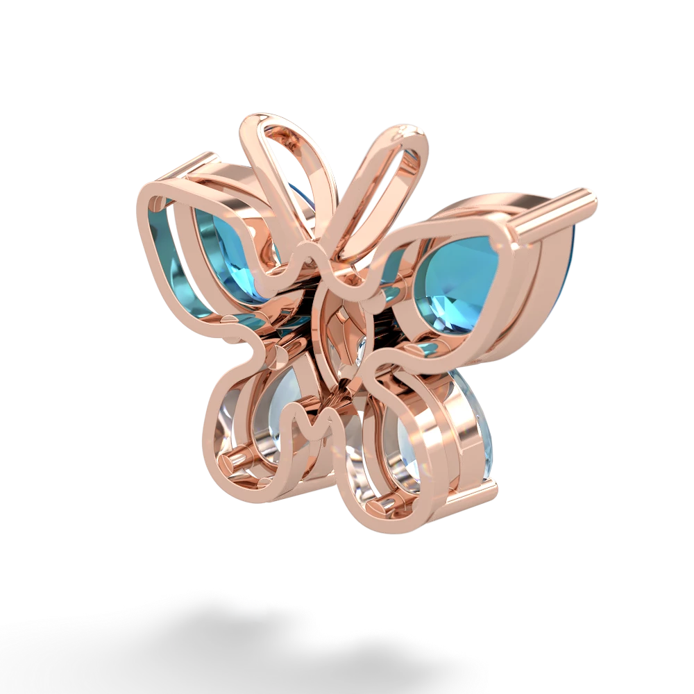 London Topaz Butterfly 14K Rose Gold pendant P2215