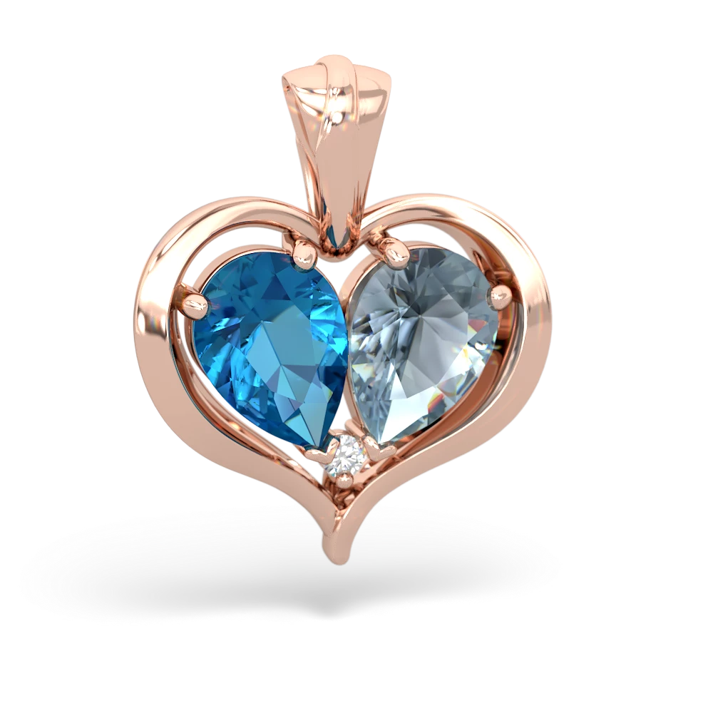 London Topaz Two Become One 14K Rose Gold pendant P5330