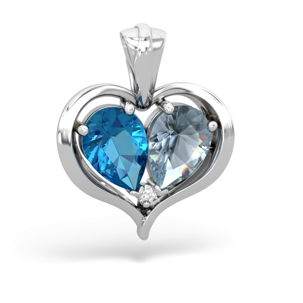 London Topaz Two Become One 14K White Gold pendant P5330