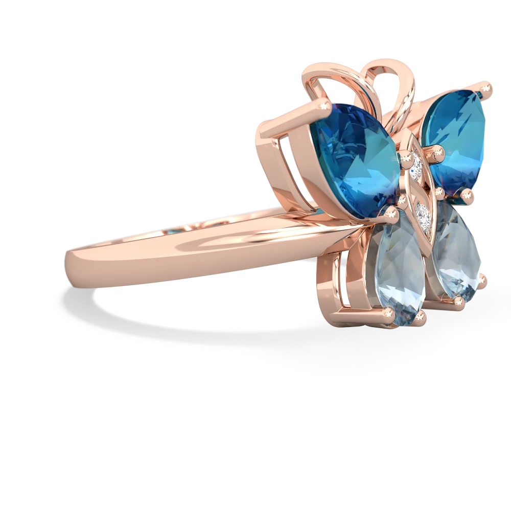 London Topaz Butterfly 14K Rose Gold ring R2215