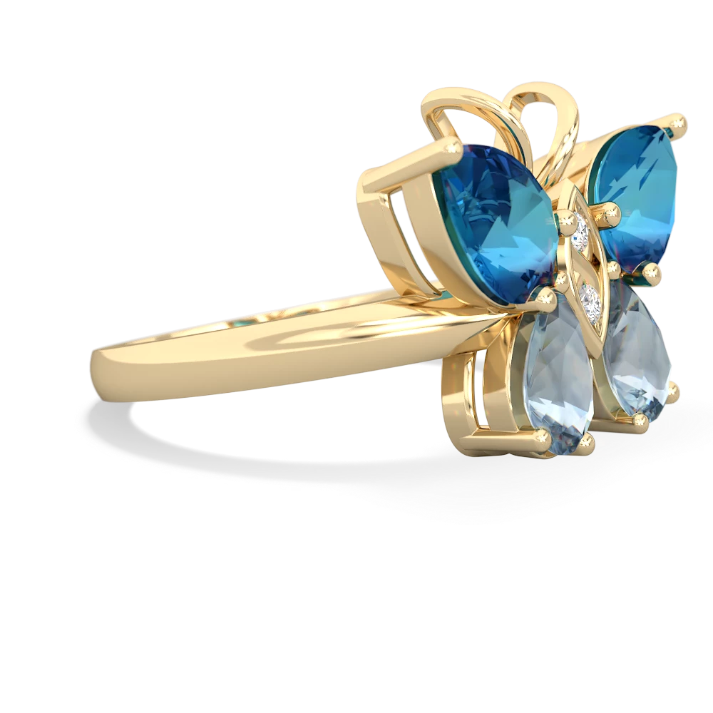 London Topaz Butterfly 14K Yellow Gold ring R2215