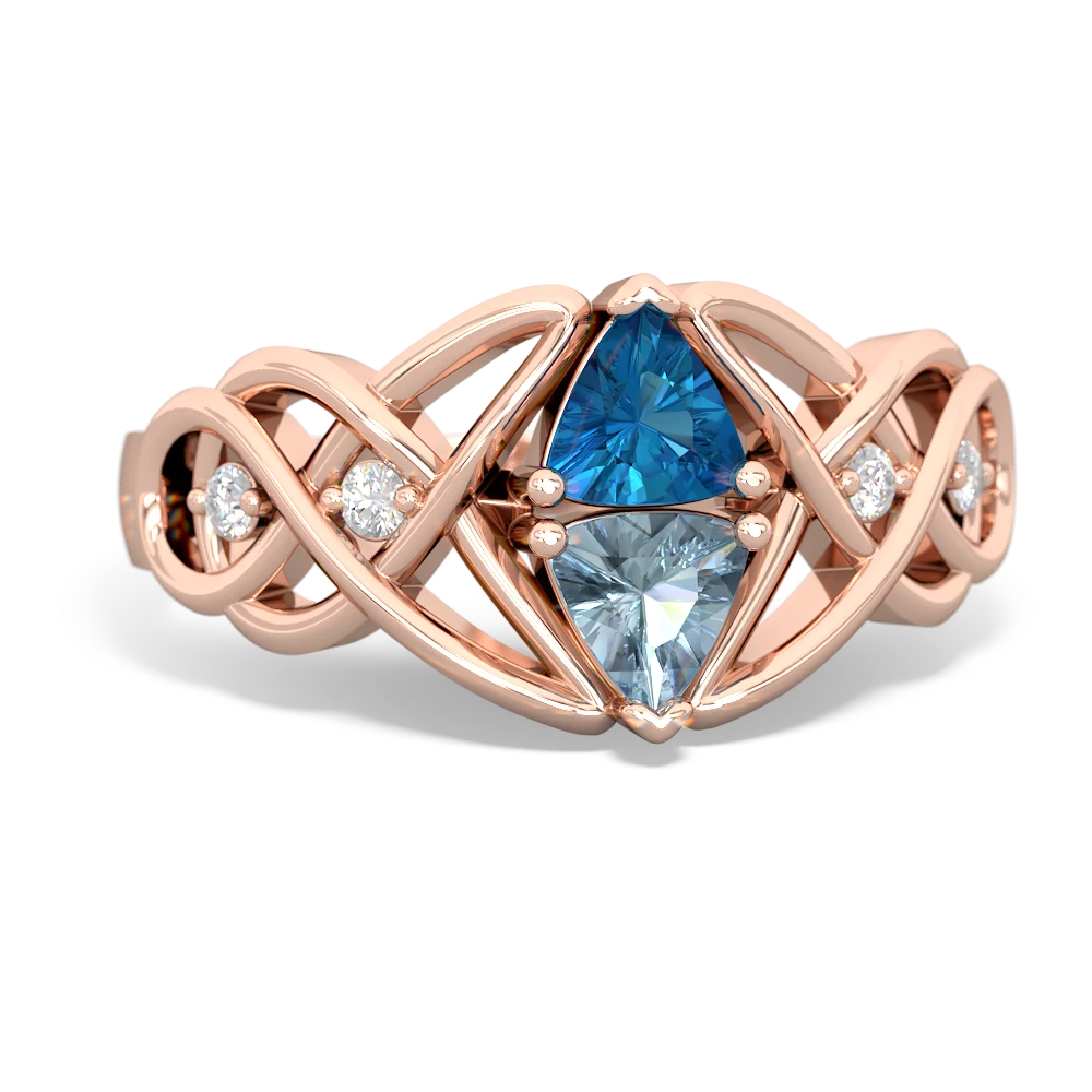 London Topaz Keepsake Celtic Knot 14K Rose Gold ring R5300