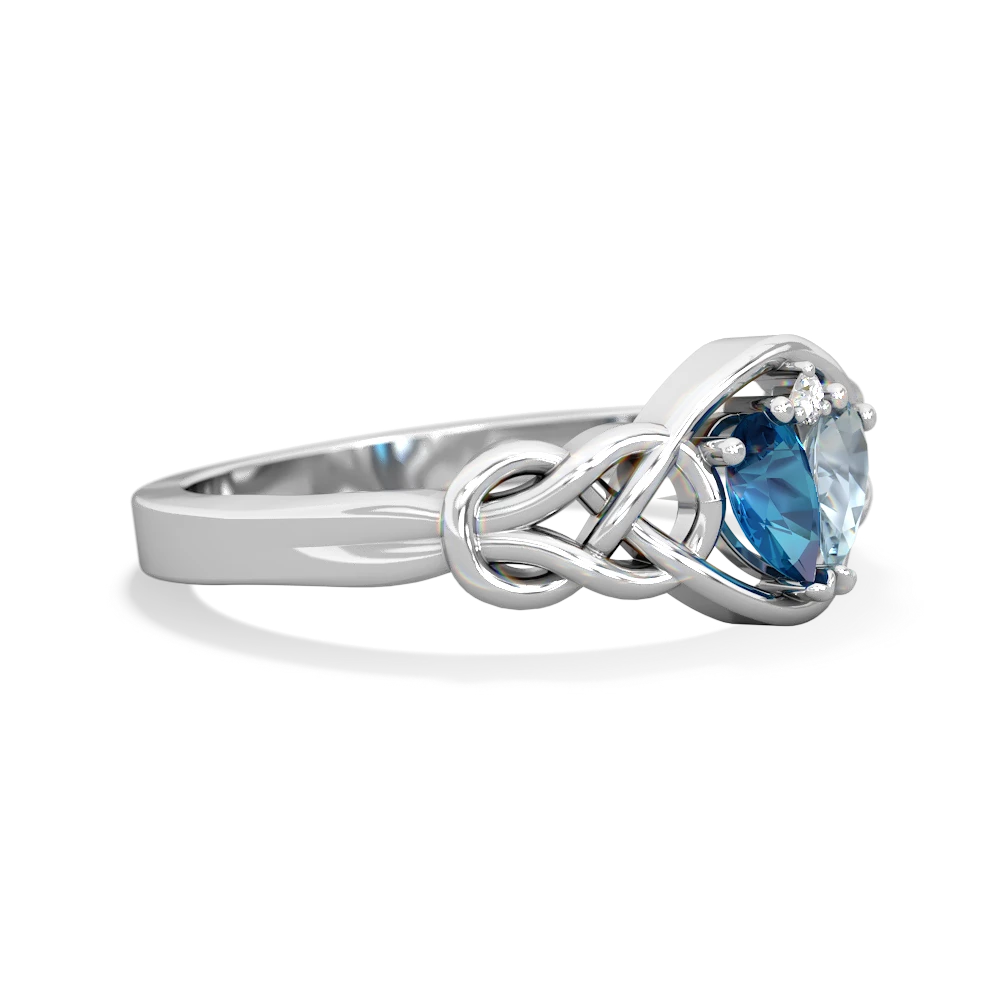 London Topaz Celtic Love Knot 14K White Gold ring R5420