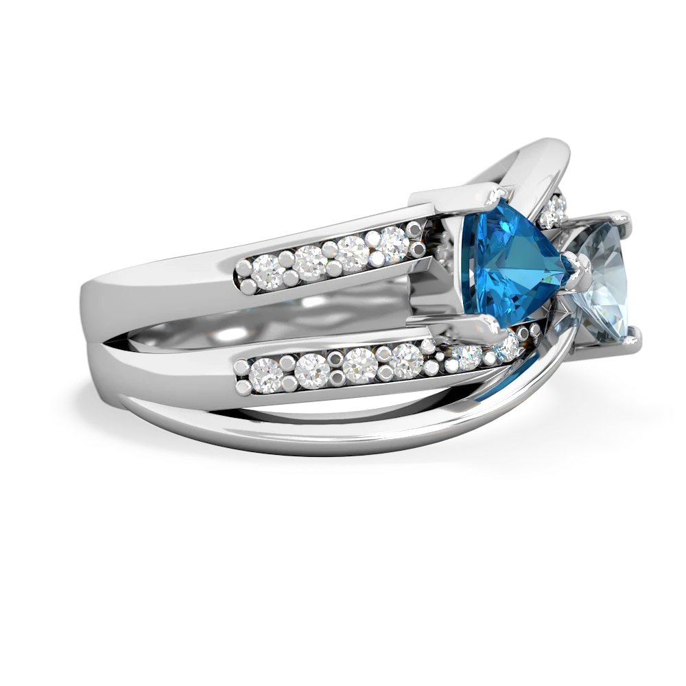 London Topaz Bowtie 14K White Gold ring R2360