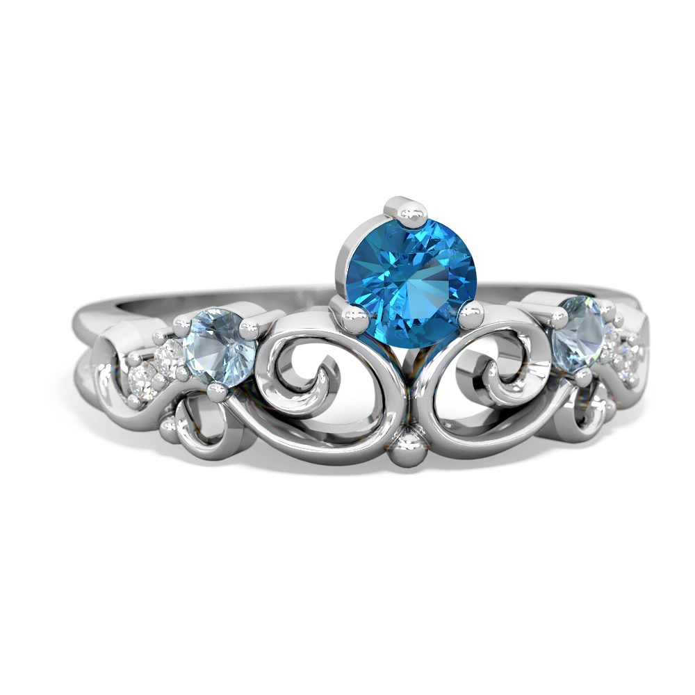 London Topaz Crown Keepsake 14K White Gold ring R5740