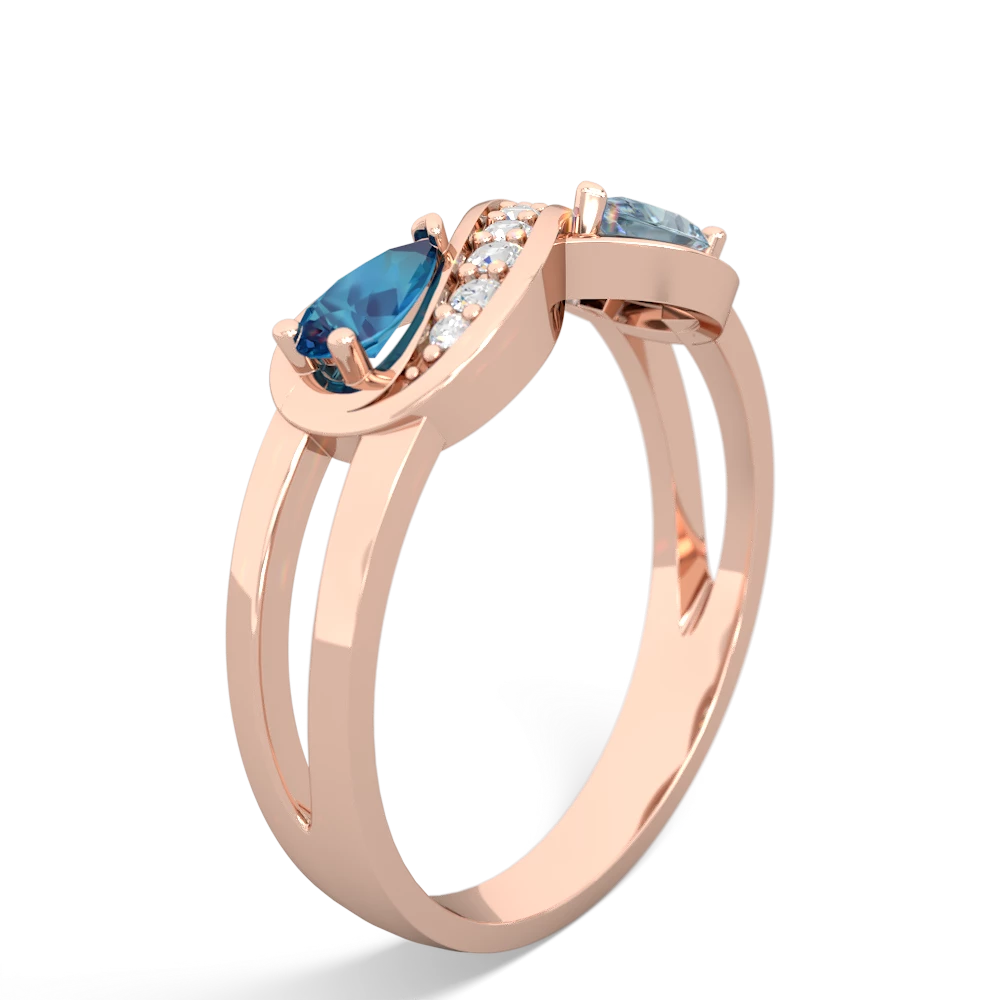 London Topaz Diamond Infinity 14K Rose Gold ring R5390