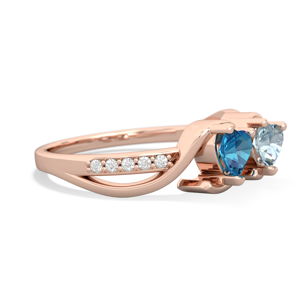 London Topaz Side By Side 14K Rose Gold ring R3090