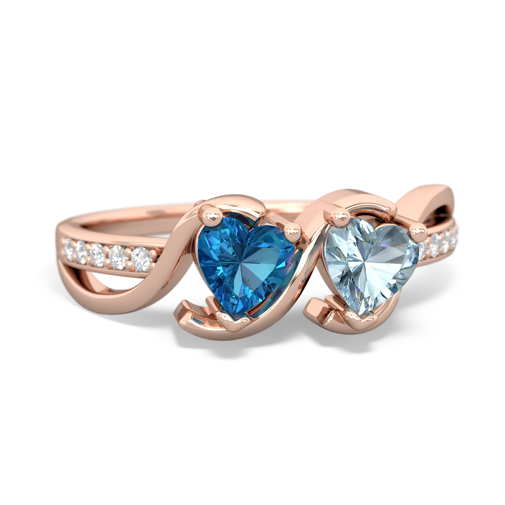 London Topaz Side By Side 14K Rose Gold ring R3090